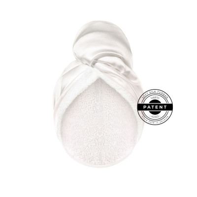 Mon Mou Hair Soft Silk Turban White Двосторонній рушник-тюрбан для делікатного сушіння волосся (Білий)