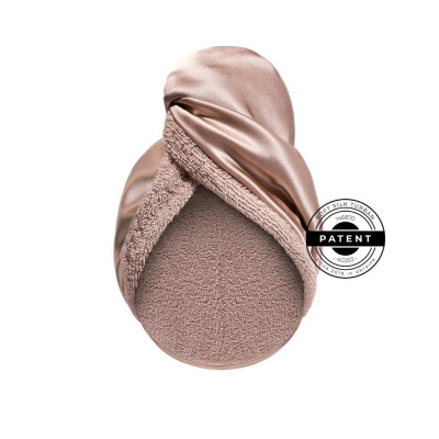 Mon Mou Hair Soft Silk Turban Beige Двухстороннее полотенце-тюрбан для деликатной сушки волос (бежевый)