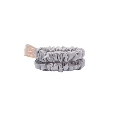 Mon Mou Mini Slim Silk Scrunchie Pearl Gray Набор из 2 тонких резинок из натурального шелка (Жемчужно-серый)