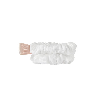 Mon Mou Mini Slim Silk Scrunchie White Набор из 2 тонких резинок из натурального шелка (Белый)