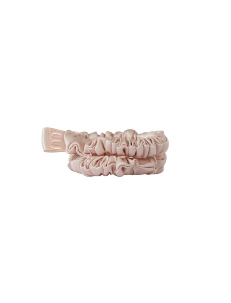 Mon Mou Mini Slim Silk Scrunchie Nude Набір із 2 тонких резинок з натурального шовку (Нюдовий)