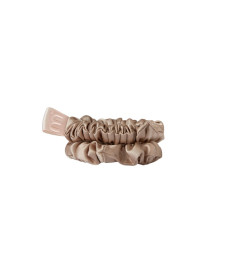 Mon Mou Mini Slim Silk Scrunchie Beige Набор из 2 тонких резинок из натурального шелка (Бежевый) - Написать отзыв