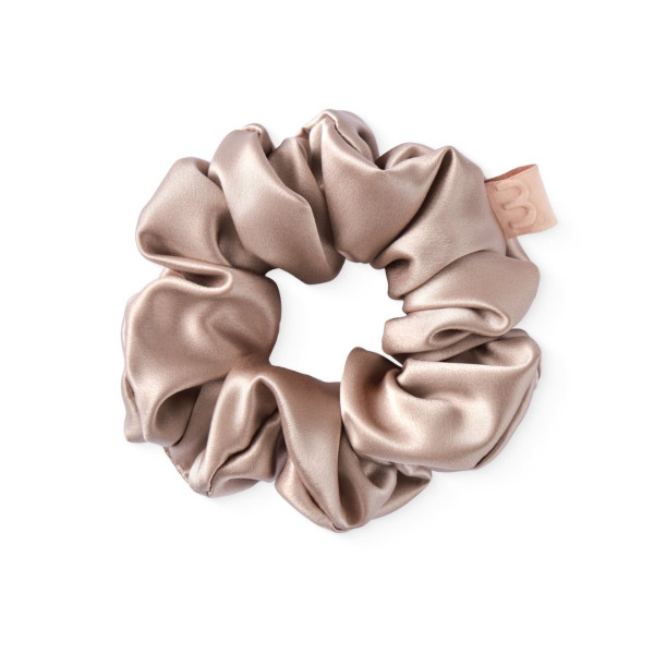 Mon Mou Silk Large Scrunchie Beige Об'ємна резинка для волосся з натурального шовку (Бежевий) 