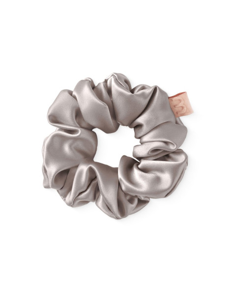 Mon Mou Silk Large Scrunchie Taupe Об'ємна резинка для волосся з натурального шовку (Сіро-бежевий)