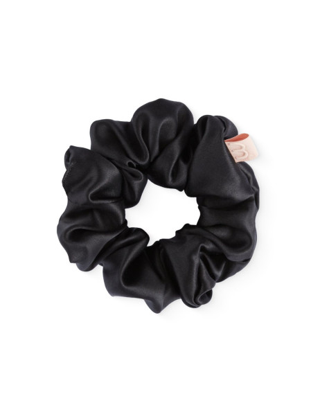 Mon Mou Silk Large Scrunchie Black Об'ємна резинка для волосся з натурального шовку (Чорний)