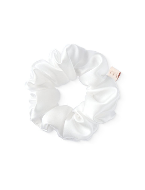 Mon Mou Silk Large Scrunchie White Об'ємна резинка для волосся з натурального шовку (Білий)