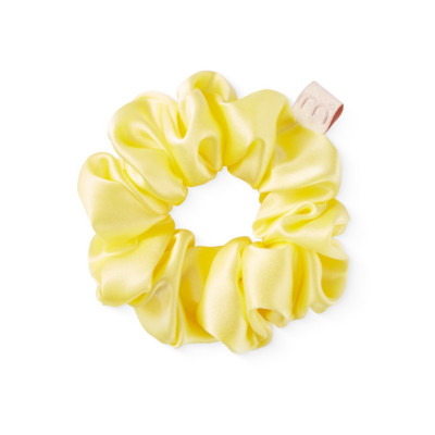 Mon Mou Silk Large Scrunchie Yellow Объемная резинка для волос из натурального шелка (Желтый)