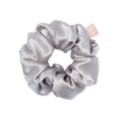 Mon Mou Silk Large Scrunchie Pearl Gray Объемная резинка для волос из натурального шелка (Жемчужно-серый)