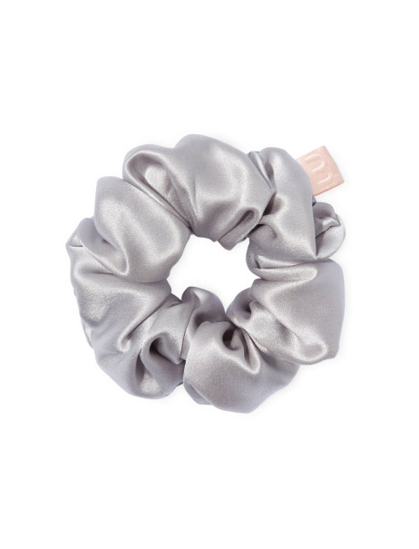 Mon Mou Silk Large Scrunchie Pearl Gray Об'ємна резинка для волосся з натурального шовку (Перлинно-сірий)