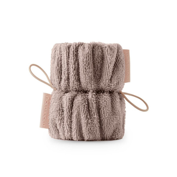 Mon Mou Soft Hands Bands Taupe М'які браслети для вмивання з шовковою вставкою (Cіро-бежевий)