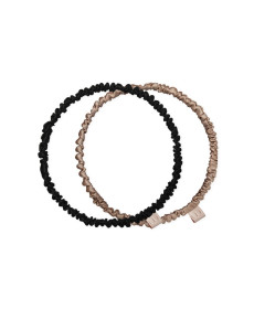 Mon Mou Thin Silk Hair Hoop Kit Набор обручей-резинок для волос (черный-бежевый) - Написать отзыв