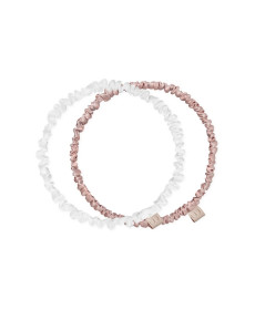 Mon Mou Thin Silk Hair Hoop Kit Набор обручей-резинок для волос (белый-нюдовый) - Написать отзыв