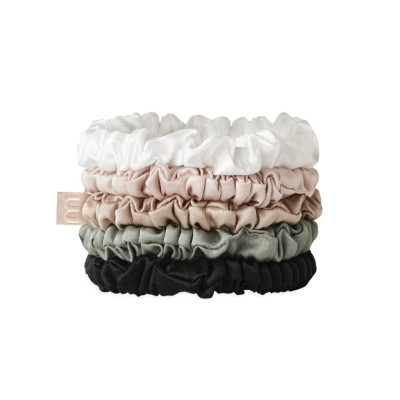 Mon Mou Silk Slim Scrunchies Set Набор из 5 тонких резинок из натурального шелка