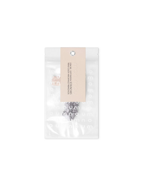 Mon Mou Silk Slim Scrunchie Pearl Gray Тонка резинка з натурального шовку (Перлинно-сірий)