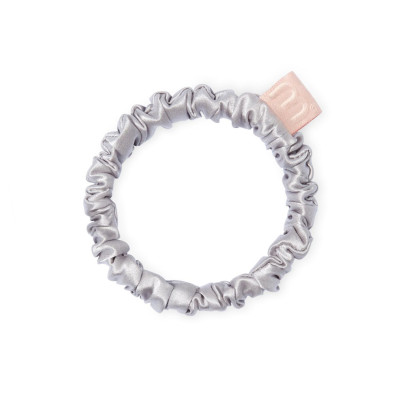 Mon Mou Silk Slim Scrunchie Pearl Gray Тонкая резинка из натурального шелка (Жемчужно-серый)