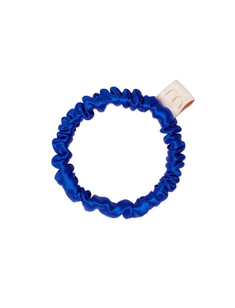 Mon Mou Silk Slim Scrunchie Dark Blue Тонкая резинка из натурального шелка (Синий электрик)
