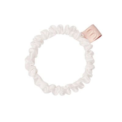 Mon Mou Silk Slim Scrunchie White Тонкая резинка из натурального шелка (Белый)