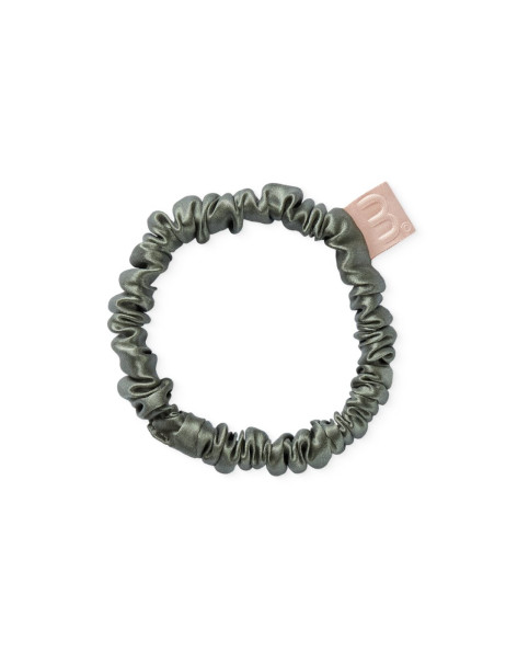 Mon Mou Silk Slim Scrunchie Olive Тонка резинка з натурального шовку (Оливковий)