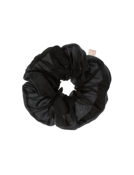 Mon Mou Volume Silk Scrunchie Black Супероб'ємна резинка з натурального шовку (Чорний)