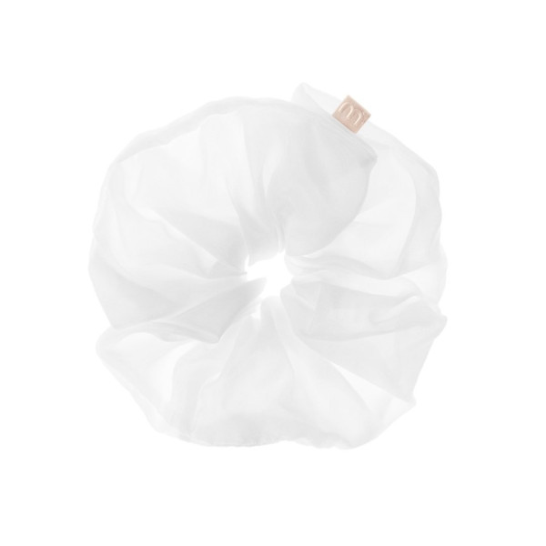 Mon Mou Volume Silk Scrunchie White Супероб'ємна резинка з натурального шовку (Білий)