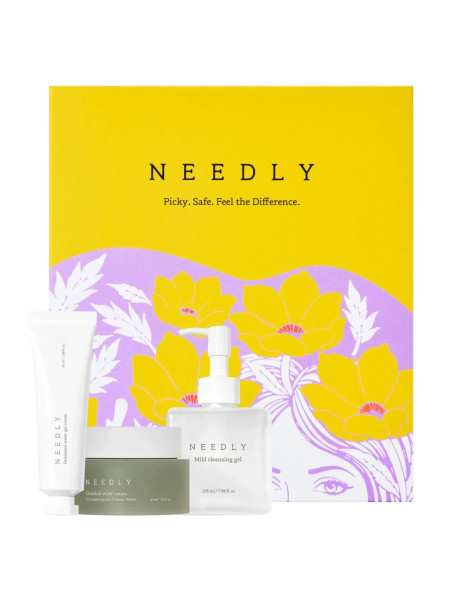 Needly Set Mild Cleansing Gel + Cicachid Relief Cream + Panthenol Water Gel Cream Набор средств для очищения и увлажнения кожи