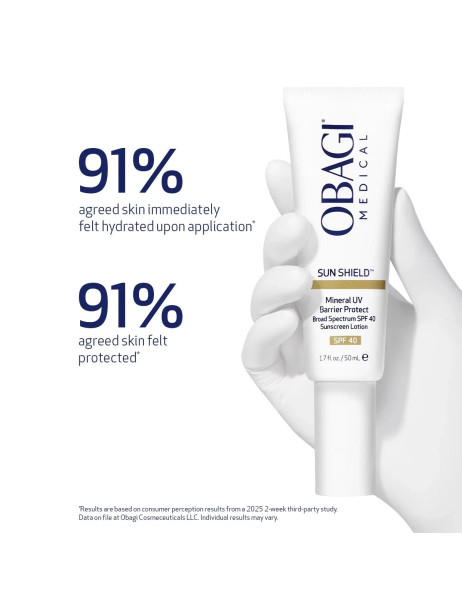 Obagi Sun Shield™ Mineral UV Barrier Protect Broad Spectrum SPF 40 Гіпоалергенний мінеральний сонцезахисний крем