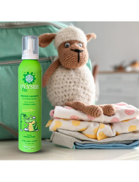 O'lysee Whipped Shower Foam Apple & Pear Детская увлажняющая крем-пенка для купания 3 в 1 с ароматом яблока и груши