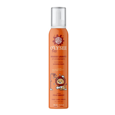 O'lysee Whipped Shower Foam Peach & Apricot Детская увлажняющая крем-пенка для купания 3 в 1 с ароматом персика и абрикоса