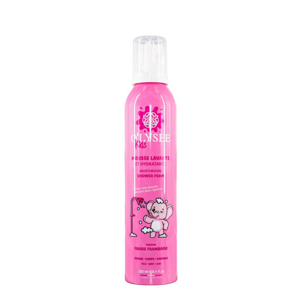 O'lysee Whipped Shower Foam Strawberry & Raspberry Дитяча зволожуюча крем-пінка для купання 3 в 1 з ароматом полуниці та малини