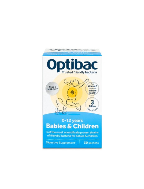Optibac Probiotics Babies & Children 0-12 years Пробіотик для підтримки самопочуття немовлят, малюків і дітей