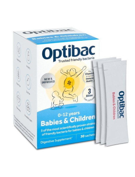 Optibac Probiotics Babies & Children 0-12 years Пробіотик для підтримки самопочуття немовлят, малюків і дітей