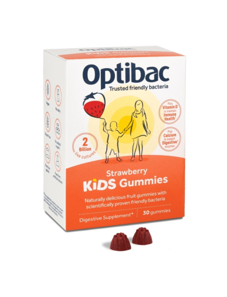 Optibac Probiotics Kids Gummies Strawberry Дитячі желейки з пробіотиком