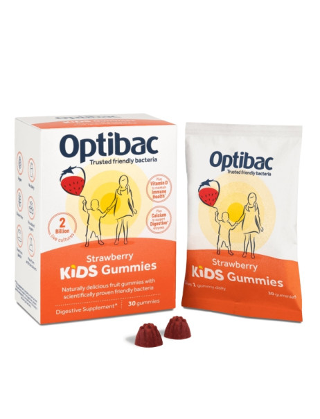 Optibac Probiotics Kids Gummies Strawberry Дитячі желейки з пробіотиком