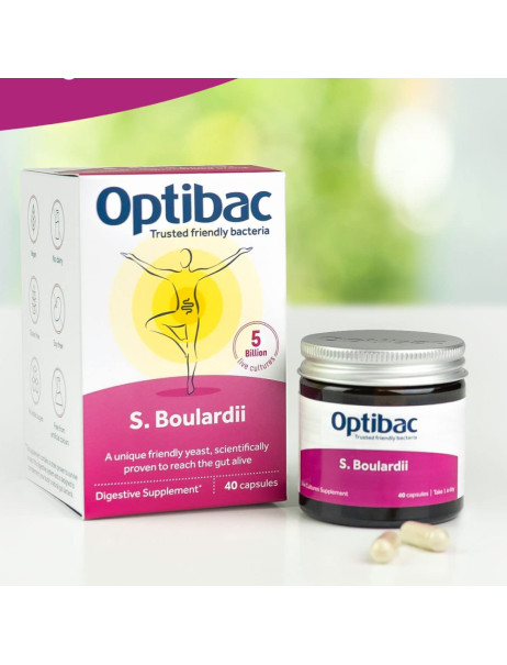Optibac Probiotics Saccharomyces Boulardii Пробіотик для підтримки мікрофлори кишківника