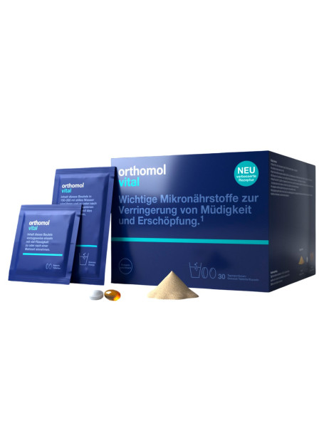Orthomol Vital Grapefruit Granules + Tablets + Capsules Допомога при хронічній втомі і емоційному вигорянні у чоловіків та жінок Грейпфрут