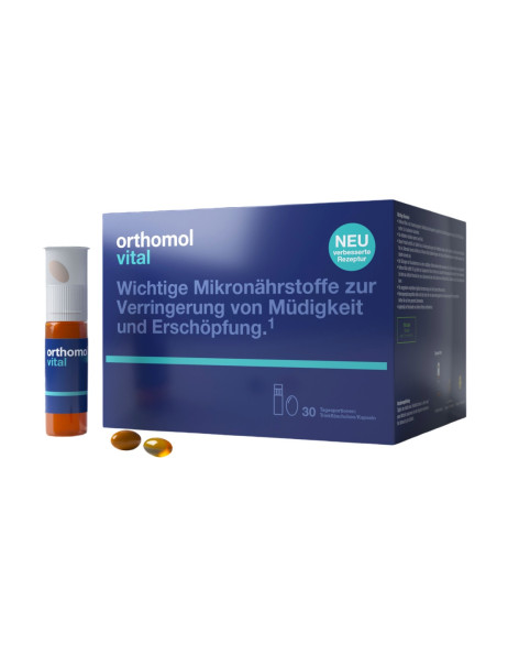 Orthomol Vital Suspension + Capsules Допомога при хронічній втомі і емоційному вигорянні у чоловіків та жінок