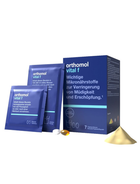 Orthomol Vital F Orange Granules + Capsules + Tablets Для жінок при боротьбі зі стресом Апельсин