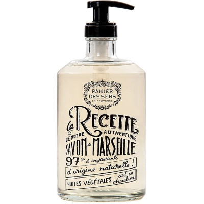 Panier des Sens Essentials Rejuvenating Rose Glass Bottle Marseille Soap Марсельское жидкое мыло Роза в стеклянной бутылке