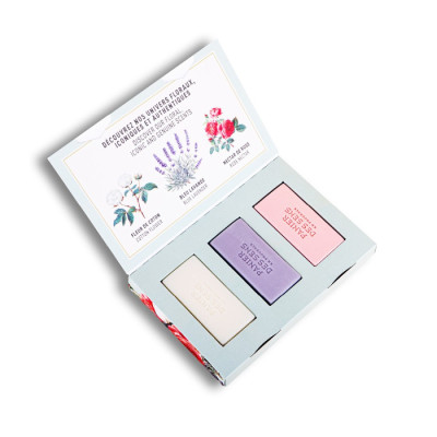Panier des Sens Scented Solid Soaps Gift Set Подарочный набор ароматического мыла Хлопок, Лаванда, Роза