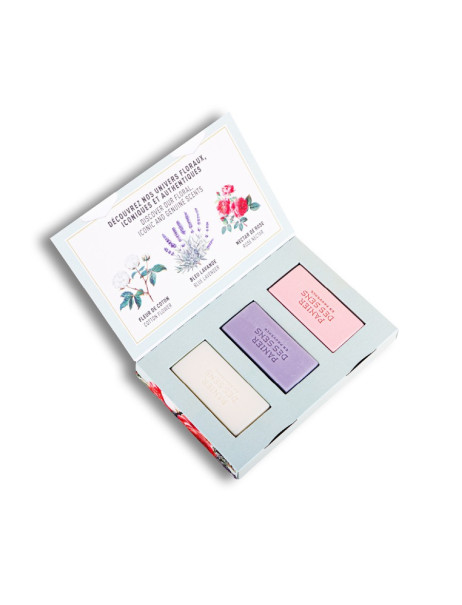 Panier des Sens Scented Solid Soaps Gift Set Подарочный набор ароматического мыла Хлопок, Лаванда, Роза