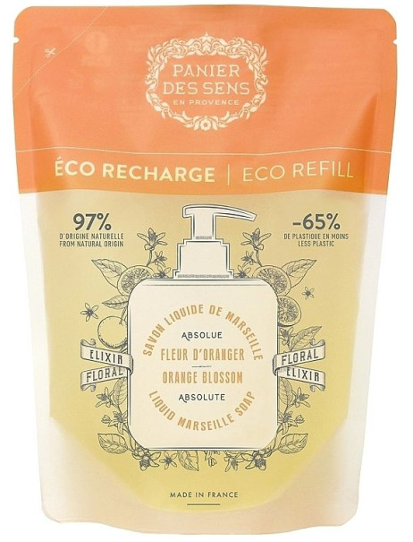 Panier des Sens Absolutes Orange Blossom Eco Refill Marseille Soap Марсельское жидкое мыло Флердоранж (Дой-пак)