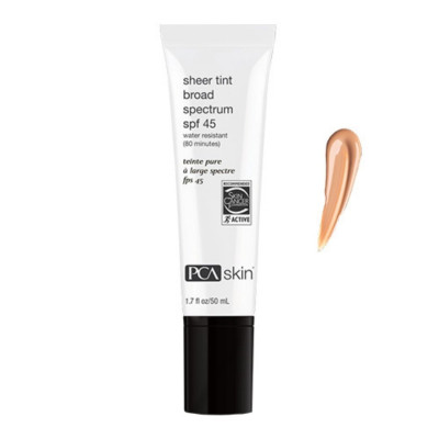 PCA Skin Sheer Tint Broad Spectrum SPF 45 Водостойкий матирующий солнцезащитный крем SPF 45 с тоном