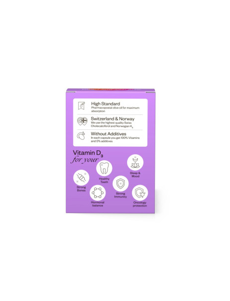 Perla Helsa Vitamin D3 + K2 Match 5000 IU + 75 mcg Вітамін Д3 + K2