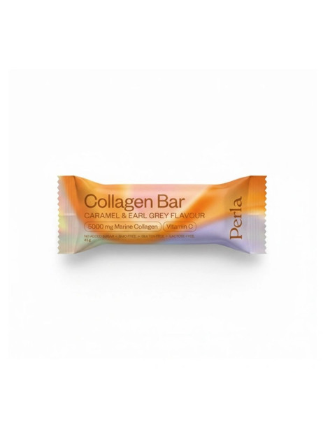 Perla Helsa Collagen Bar Функціональний батончик з мигдалем зі смаком карамелі та чаю Earl Grey