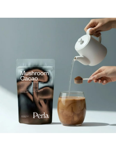 Perla Helsa Mushroom Cacao Функціональний напій із какао та грибами-адаптогенами для фокусу, спокою та м’якої енергії без кави