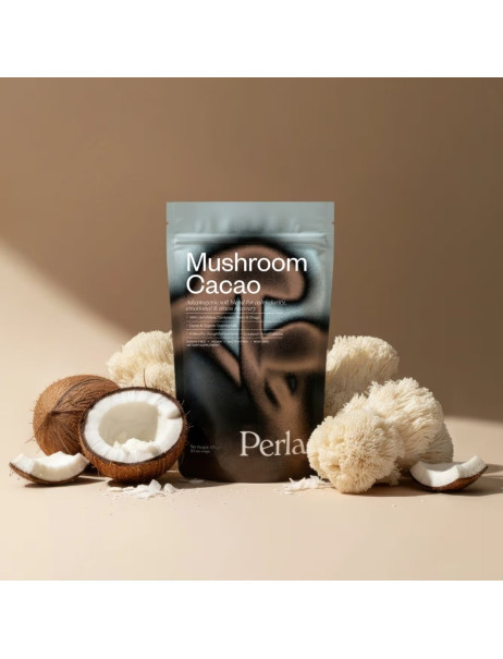 Perla Helsa Mushroom Cacao Функціональний напій із какао та грибами-адаптогенами для фокусу, спокою та м’якої енергії без кави