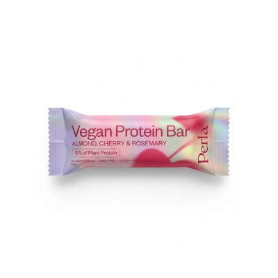 Perla Helsa Vegan Protein Bar Протеиновый батончик в белой глазури с миндалем, вишней и розмарином