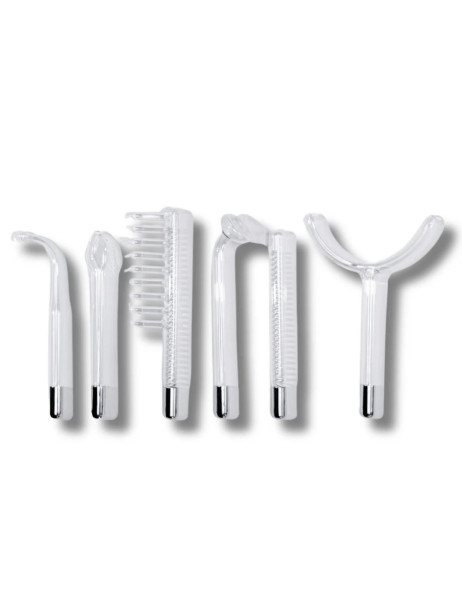 Praimy Miracle Wand High Frequency Skin Therapy Device 6 Wands White Устройство высокочастотной терапии кожи с шестью насадками Белый