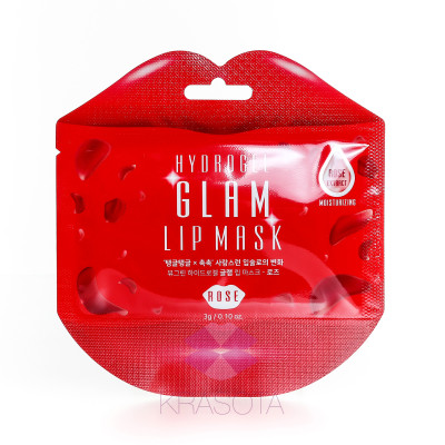 BeauuGreen Hydrogel Glam Lip Mask Rose Гідрогелеві патчі для губ з трояндою 