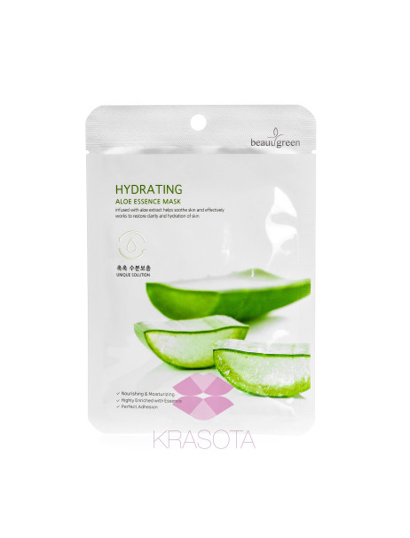 BeauuGreen Тканинна маска для обличчя з екстрактом соку алое Hydrating Aloe